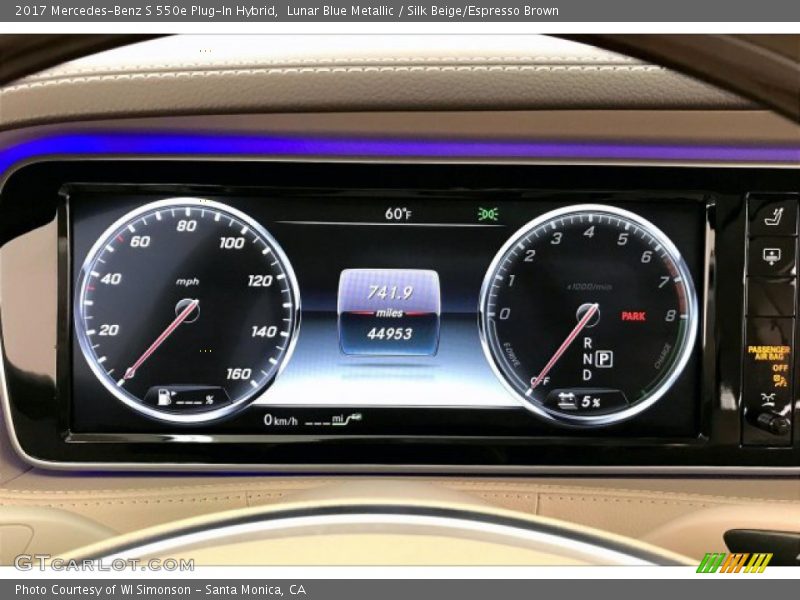Lunar Blue Metallic / Silk Beige/Espresso Brown 2017 Mercedes-Benz S 550e Plug-In Hybrid