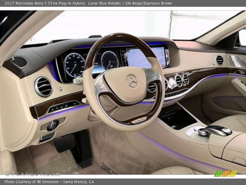 Lunar Blue Metallic / Silk Beige/Espresso Brown 2017 Mercedes-Benz S 550e Plug-In Hybrid