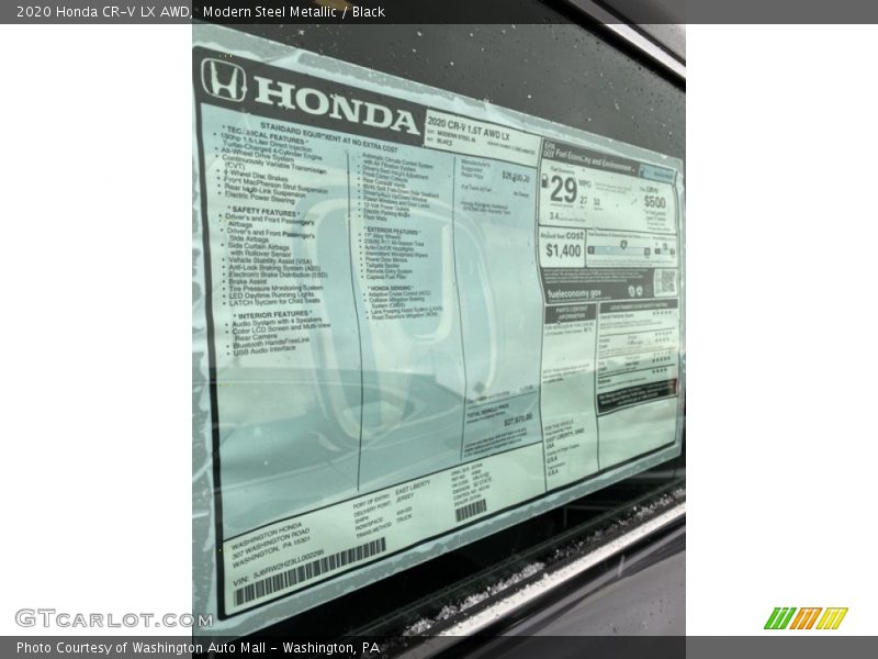 Modern Steel Metallic / Black 2020 Honda CR-V LX AWD