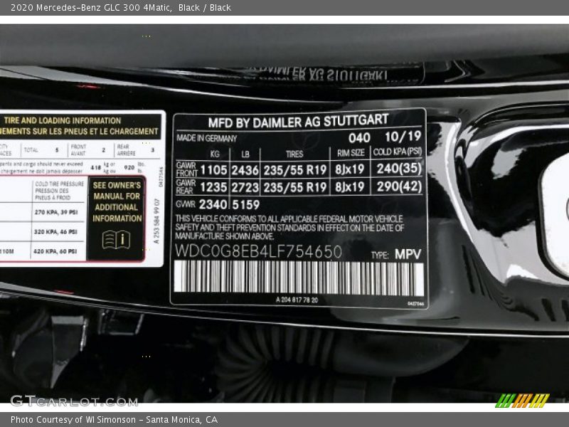 Black / Black 2020 Mercedes-Benz GLC 300 4Matic