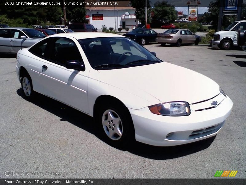 Olympic White / Graphite Gray 2003 Chevrolet Cavalier Coupe