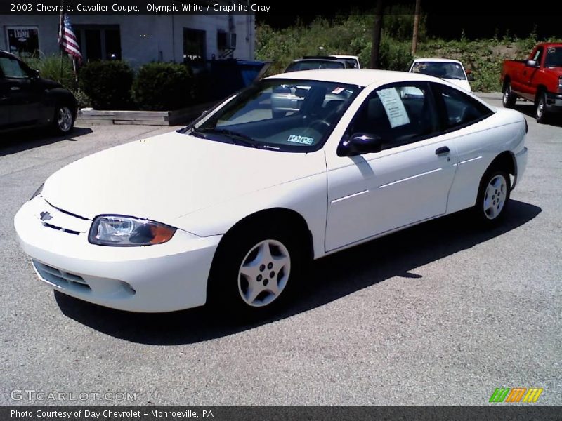Olympic White / Graphite Gray 2003 Chevrolet Cavalier Coupe