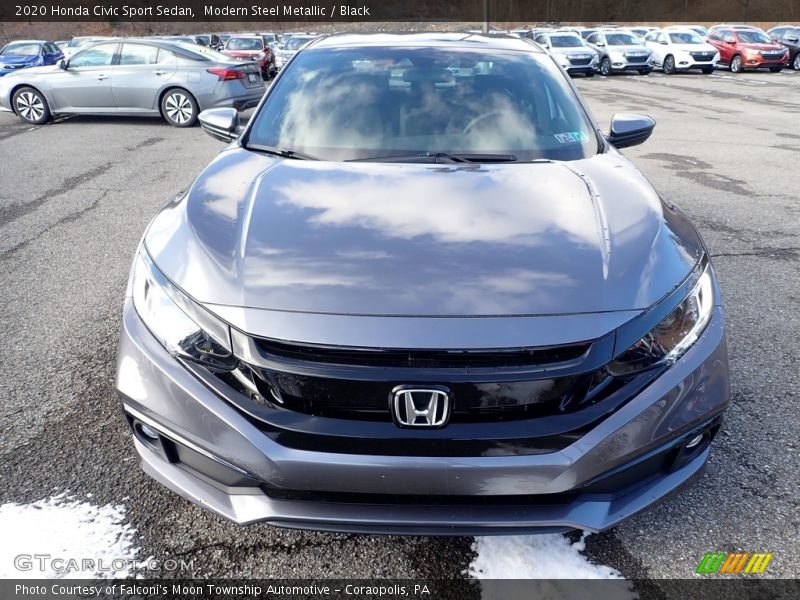 Modern Steel Metallic / Black 2020 Honda Civic Sport Sedan
