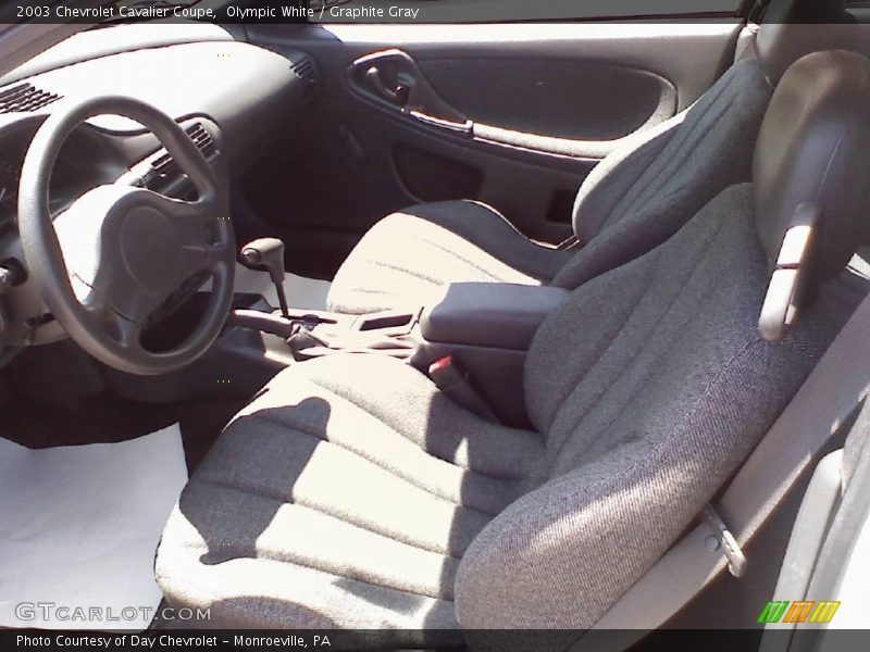 Olympic White / Graphite Gray 2003 Chevrolet Cavalier Coupe