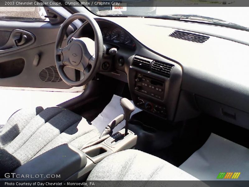 Olympic White / Graphite Gray 2003 Chevrolet Cavalier Coupe