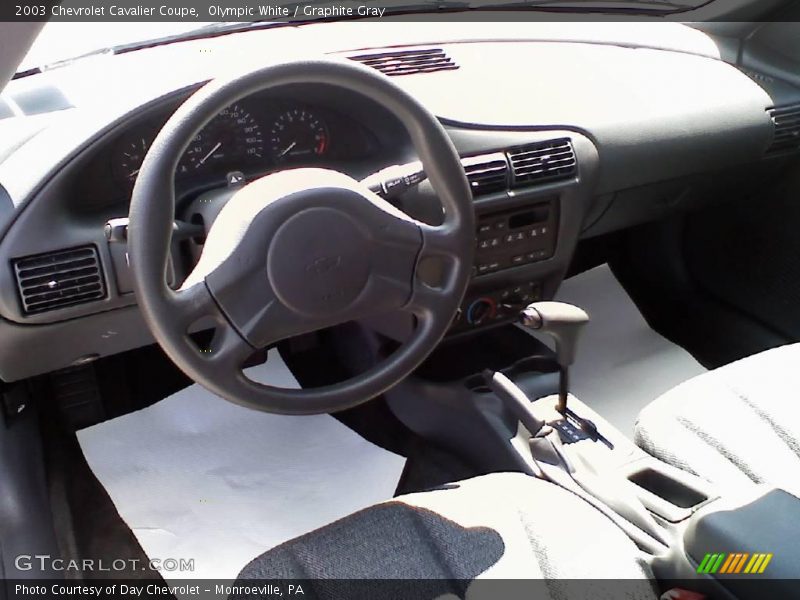 Olympic White / Graphite Gray 2003 Chevrolet Cavalier Coupe