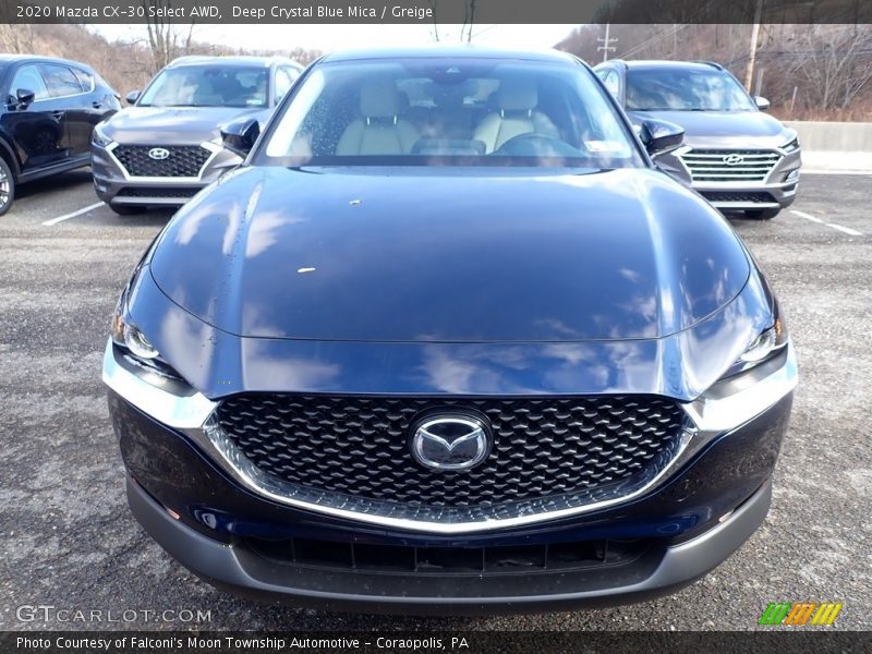 Deep Crystal Blue Mica / Greige 2020 Mazda CX-30 Select AWD