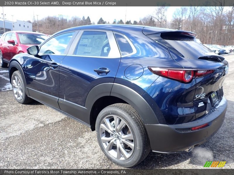 Deep Crystal Blue Mica / Greige 2020 Mazda CX-30 Select AWD