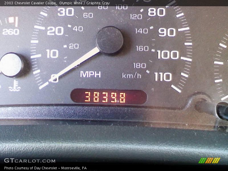 Olympic White / Graphite Gray 2003 Chevrolet Cavalier Coupe