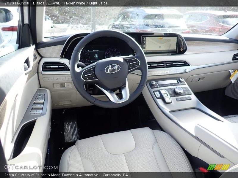 Hyper White / Light Beige 2020 Hyundai Palisade SEL AWD