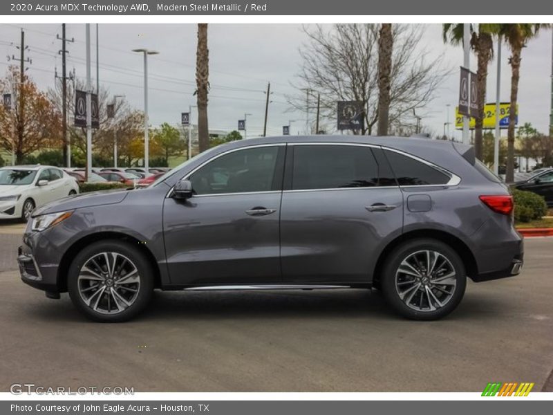 Modern Steel Metallic / Red 2020 Acura MDX Technology AWD