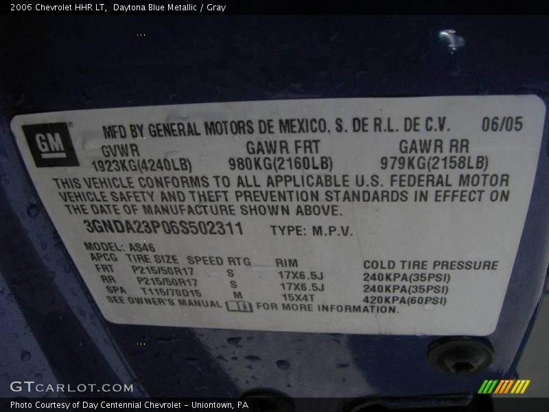 Daytona Blue Metallic / Gray 2006 Chevrolet HHR LT