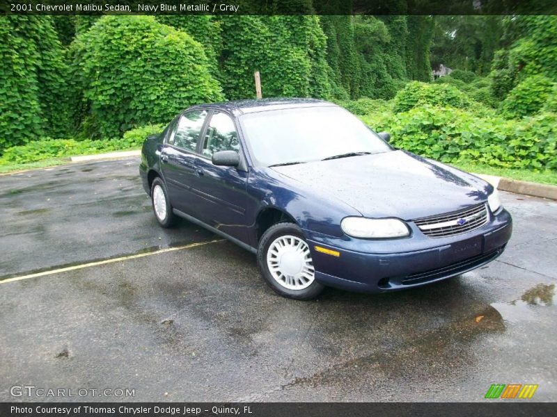 Navy Blue Metallic / Gray 2001 Chevrolet Malibu Sedan