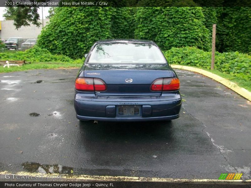 Navy Blue Metallic / Gray 2001 Chevrolet Malibu Sedan