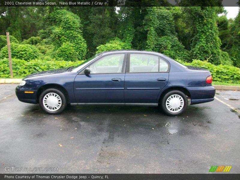 Navy Blue Metallic / Gray 2001 Chevrolet Malibu Sedan