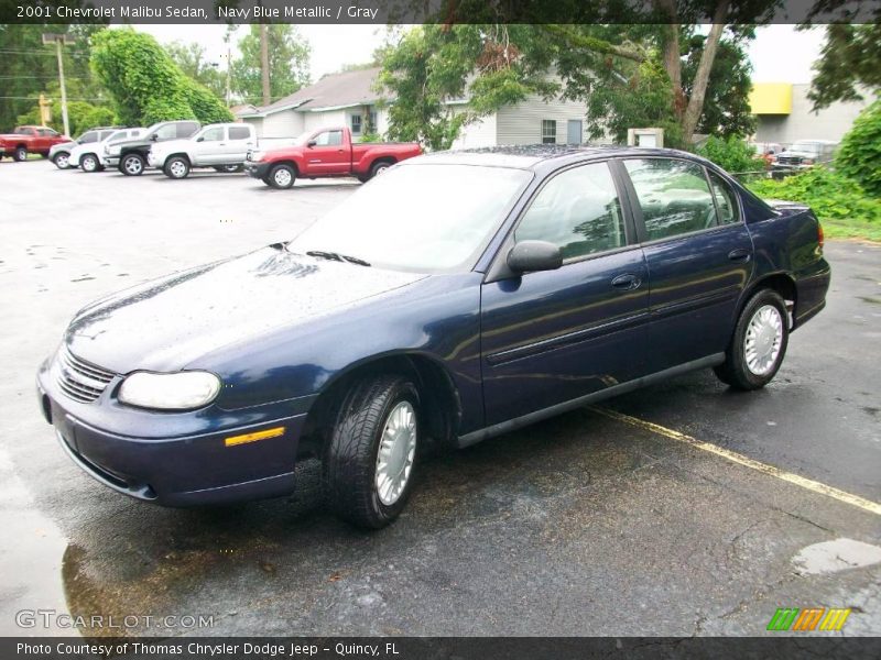 Navy Blue Metallic / Gray 2001 Chevrolet Malibu Sedan