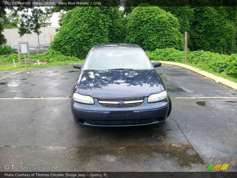 Navy Blue Metallic / Gray 2001 Chevrolet Malibu Sedan