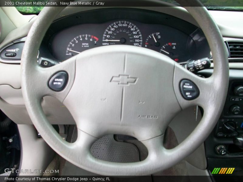 Navy Blue Metallic / Gray 2001 Chevrolet Malibu Sedan