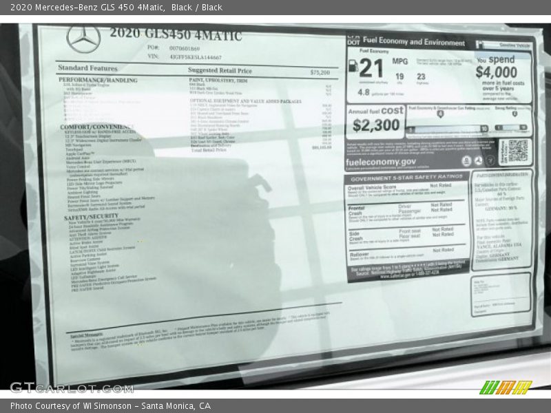 Black / Black 2020 Mercedes-Benz GLS 450 4Matic