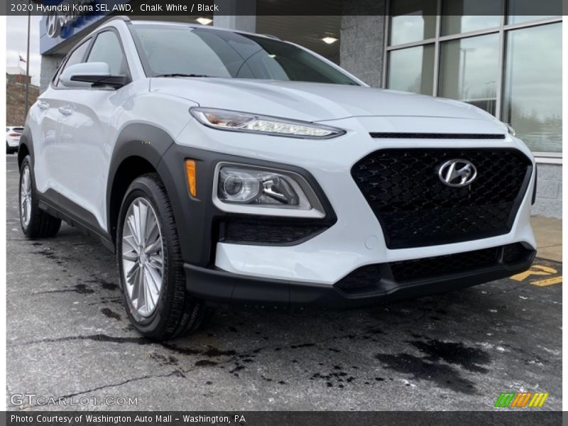 Chalk White / Black 2020 Hyundai Kona SEL AWD
