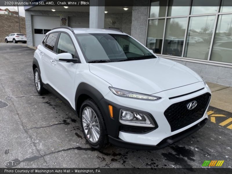 Chalk White / Black 2020 Hyundai Kona SEL AWD