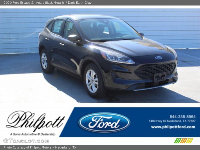 Agate Black Metallic / Dark Earth Gray 2020 Ford Escape S