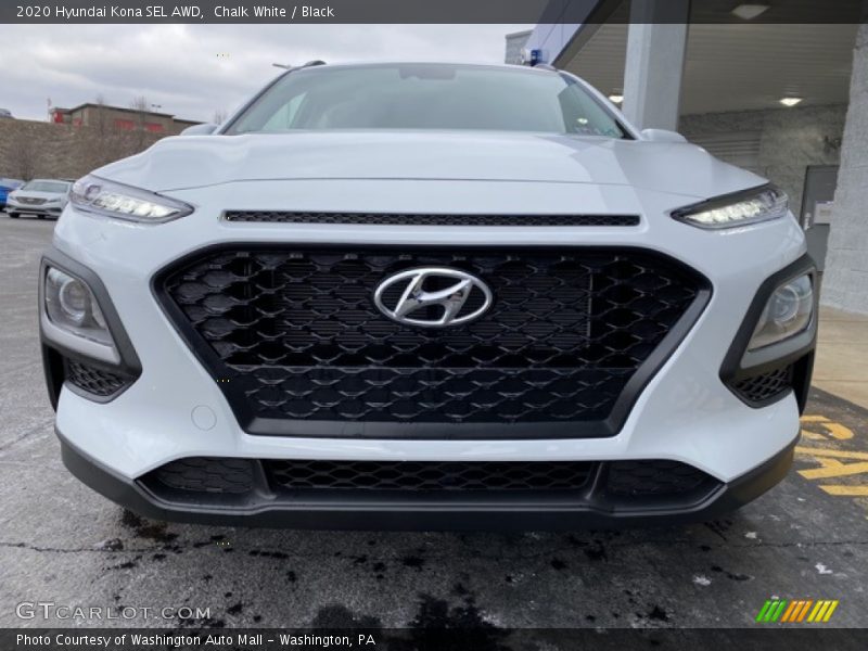 Chalk White / Black 2020 Hyundai Kona SEL AWD