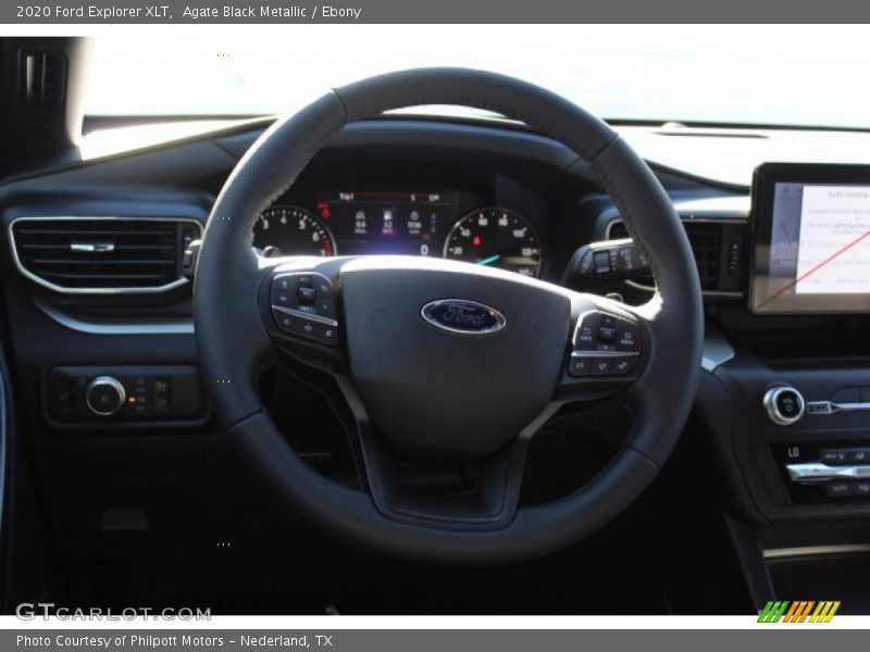 Agate Black Metallic / Ebony 2020 Ford Explorer XLT