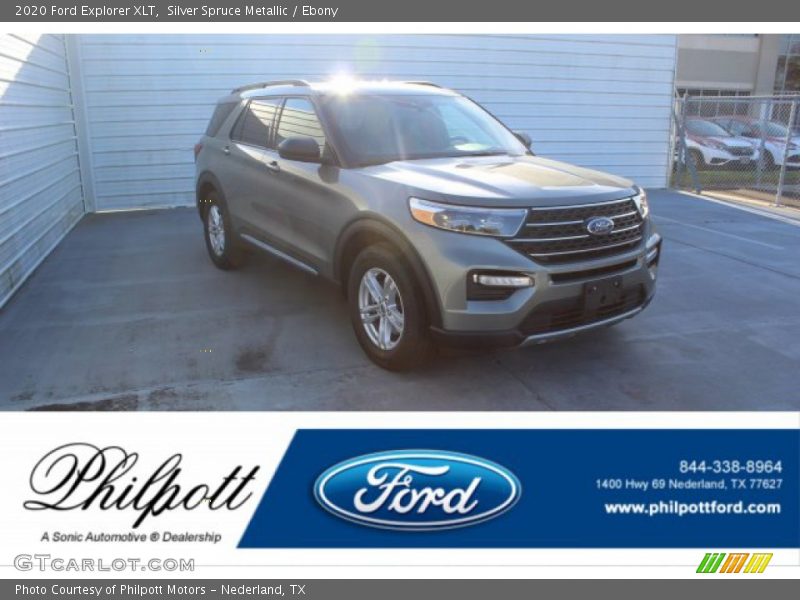 Silver Spruce Metallic / Ebony 2020 Ford Explorer XLT