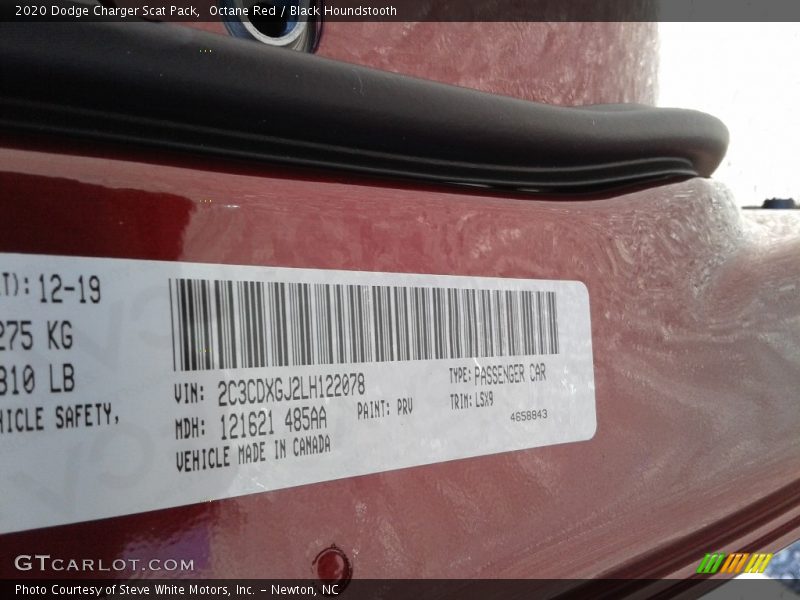 Octane Red / Black Houndstooth 2020 Dodge Charger Scat Pack