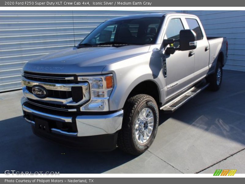 Iconic Silver / Medium Earth Gray 2020 Ford F250 Super Duty XLT Crew Cab 4x4