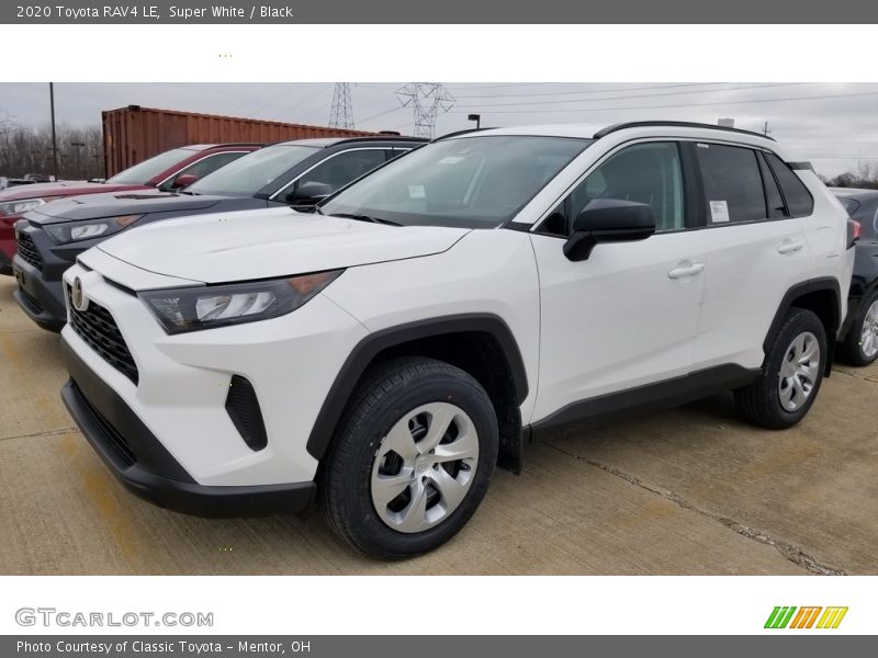 Super White / Black 2020 Toyota RAV4 LE