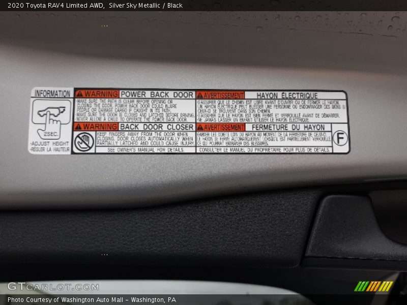 Silver Sky Metallic / Black 2020 Toyota RAV4 Limited AWD