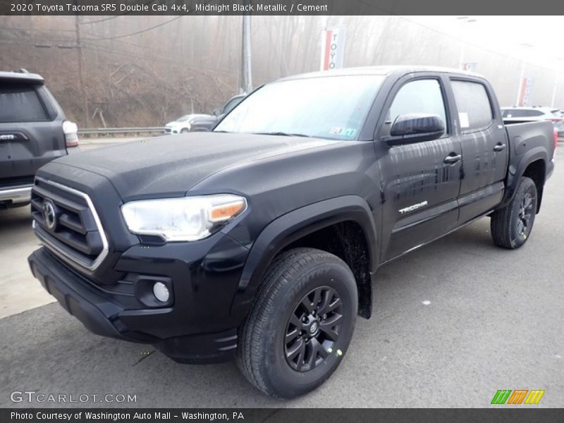 Midnight Black Metallic / Cement 2020 Toyota Tacoma SR5 Double Cab 4x4