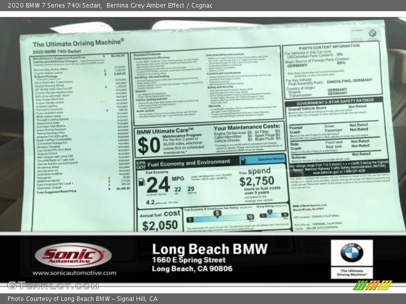 Bernina Grey Amber Effect / Cognac 2020 BMW 7 Series 740i Sedan