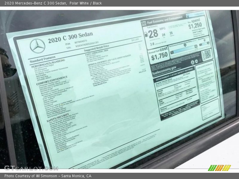 Polar White / Black 2020 Mercedes-Benz C 300 Sedan