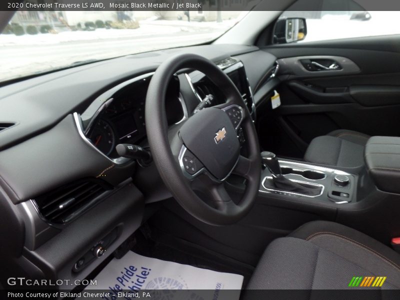 Mosaic Black Metallic / Jet Black 2020 Chevrolet Traverse LS AWD