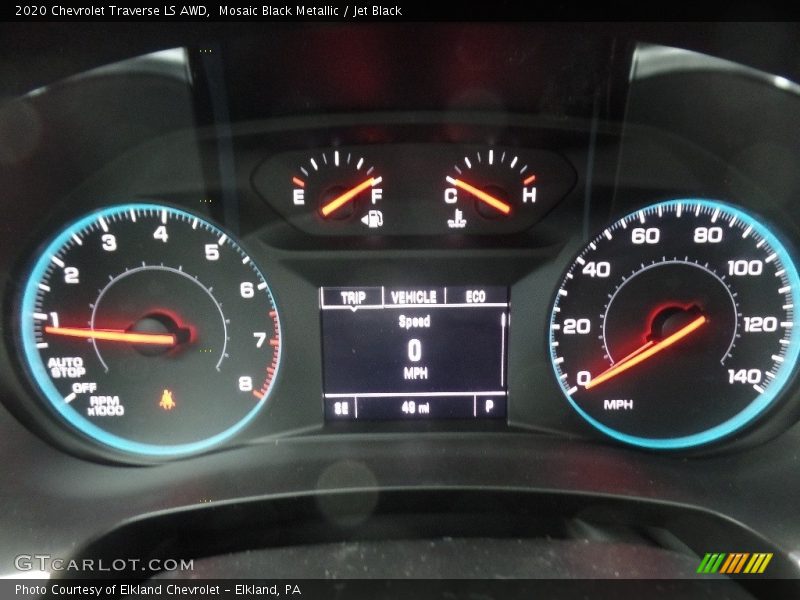 Mosaic Black Metallic / Jet Black 2020 Chevrolet Traverse LS AWD