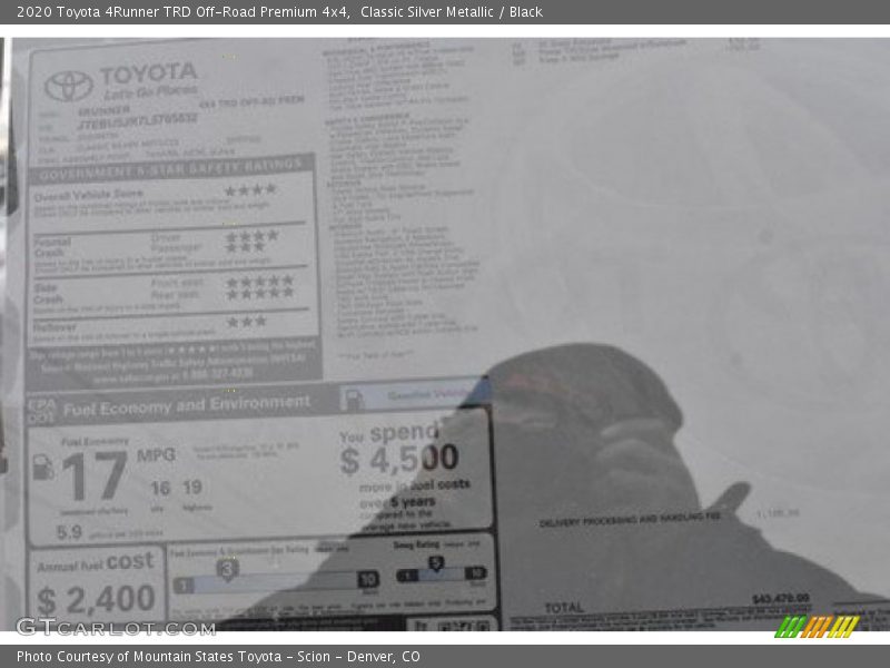 Classic Silver Metallic / Black 2020 Toyota 4Runner TRD Off-Road Premium 4x4