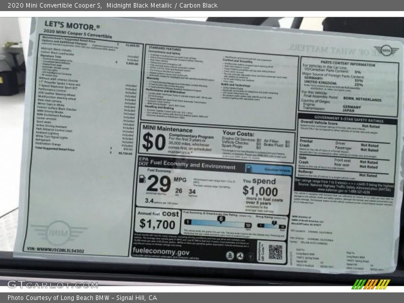 Midnight Black Metallic / Carbon Black 2020 Mini Convertible Cooper S