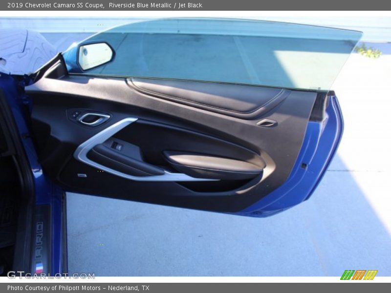 Riverside Blue Metallic / Jet Black 2019 Chevrolet Camaro SS Coupe