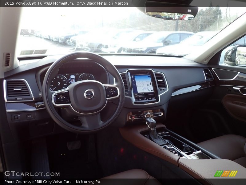 Onyx Black Metallic / Maroon 2019 Volvo XC90 T6 AWD Momentum