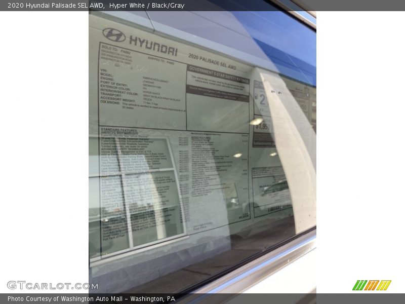 Hyper White / Black/Gray 2020 Hyundai Palisade SEL AWD