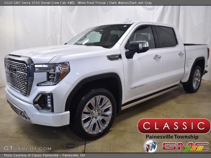 White Frost Tricoat / Dark Walnut/Dark Ash Gray 2020 GMC Sierra 1500 Denali Crew Cab 4WD