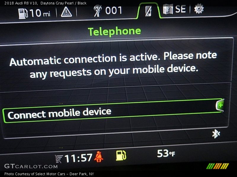 Daytona Gray Pearl / Black 2018 Audi R8 V10