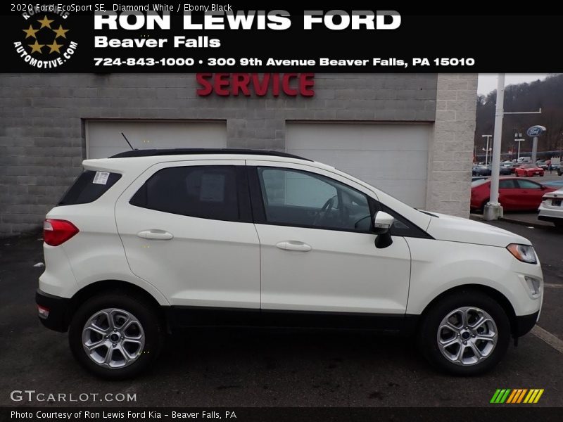 Diamond White / Ebony Black 2020 Ford EcoSport SE