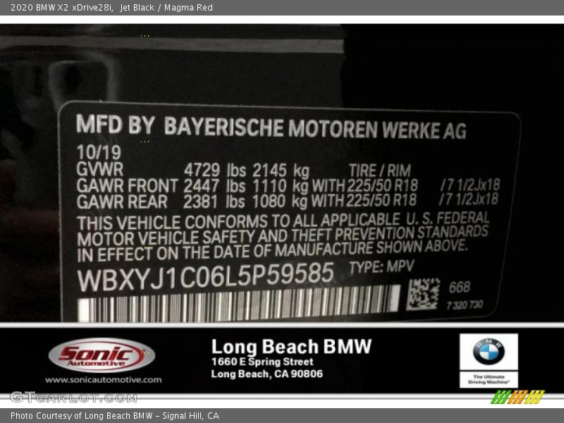 Jet Black / Magma Red 2020 BMW X2 xDrive28i