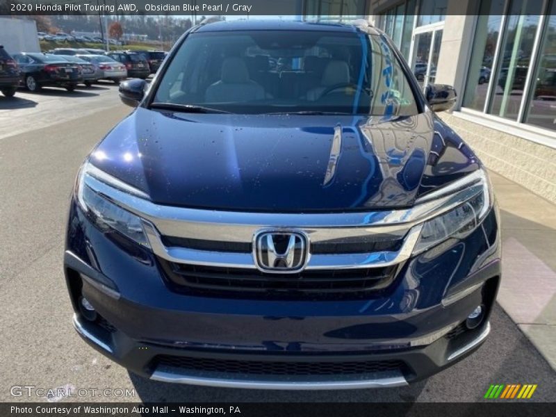 Obsidian Blue Pearl / Gray 2020 Honda Pilot Touring AWD
