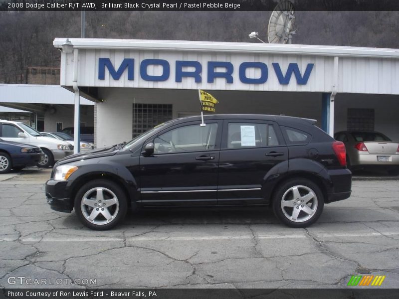 Brilliant Black Crystal Pearl / Pastel Pebble Beige 2008 Dodge Caliber R/T AWD