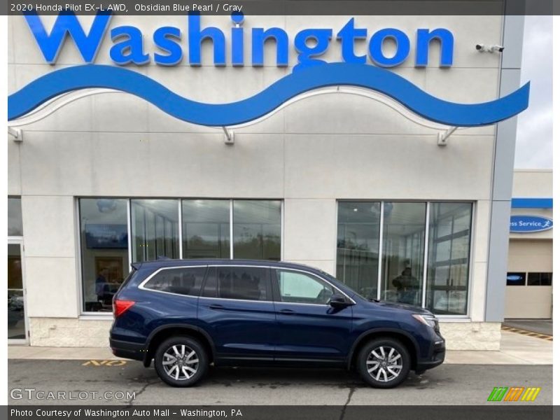 Obsidian Blue Pearl / Gray 2020 Honda Pilot EX-L AWD